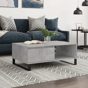 Tavolino da Salotto-Tavolino da soggiorno-Tavolo Grigio Cemento 90x60x35cm Legno Multistrato 207739