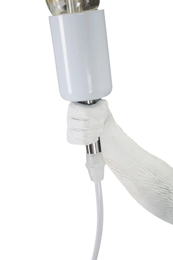 Lampada da Tavolo Monkey Bianco 26x34x55 cm in Resina Bianco