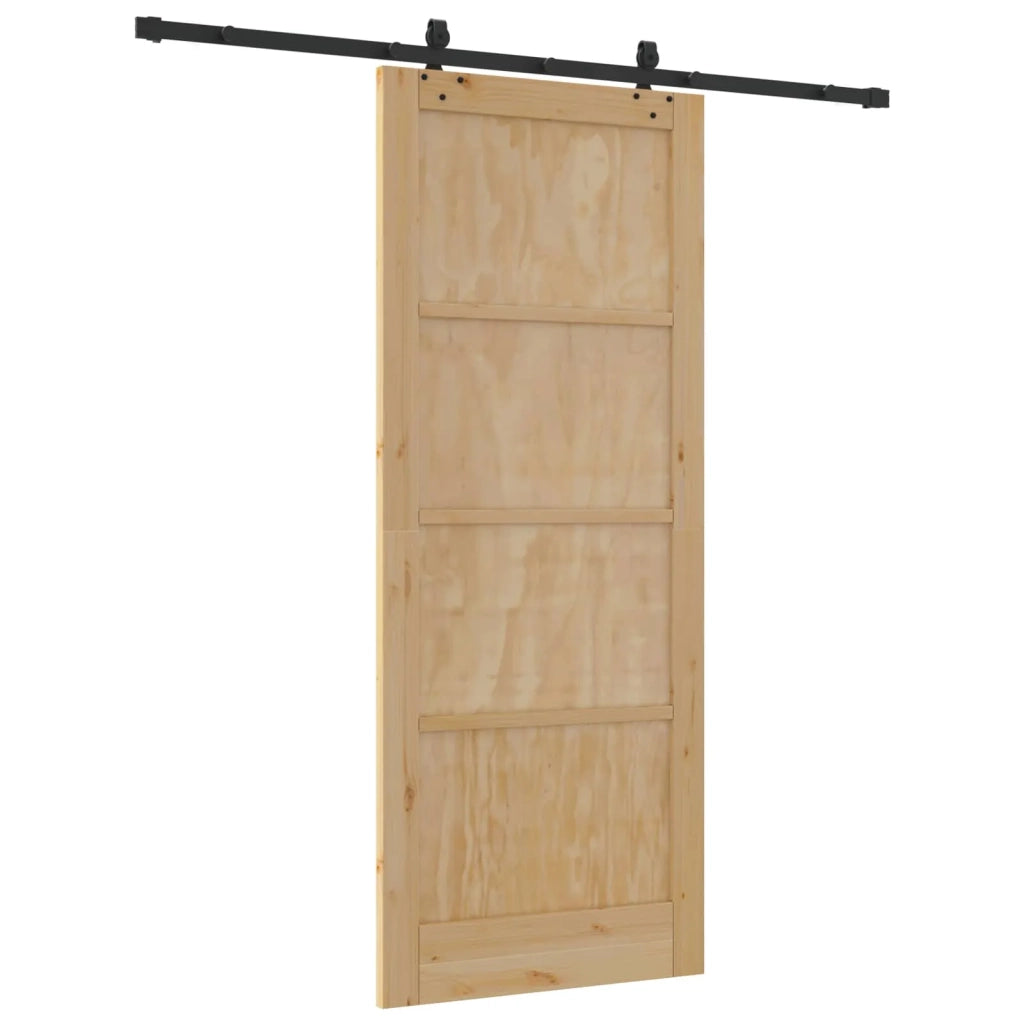 Porta scorrevole Naturale e Nero 86 x 211 cm
