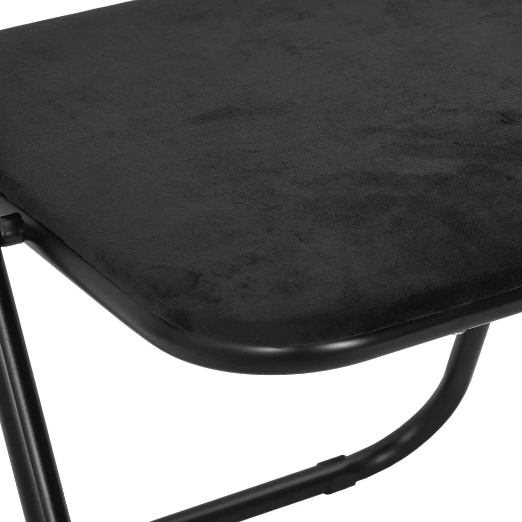 Sedia pieghevole 2 pcs Nero 48 x 44 x 78 cm Velluto