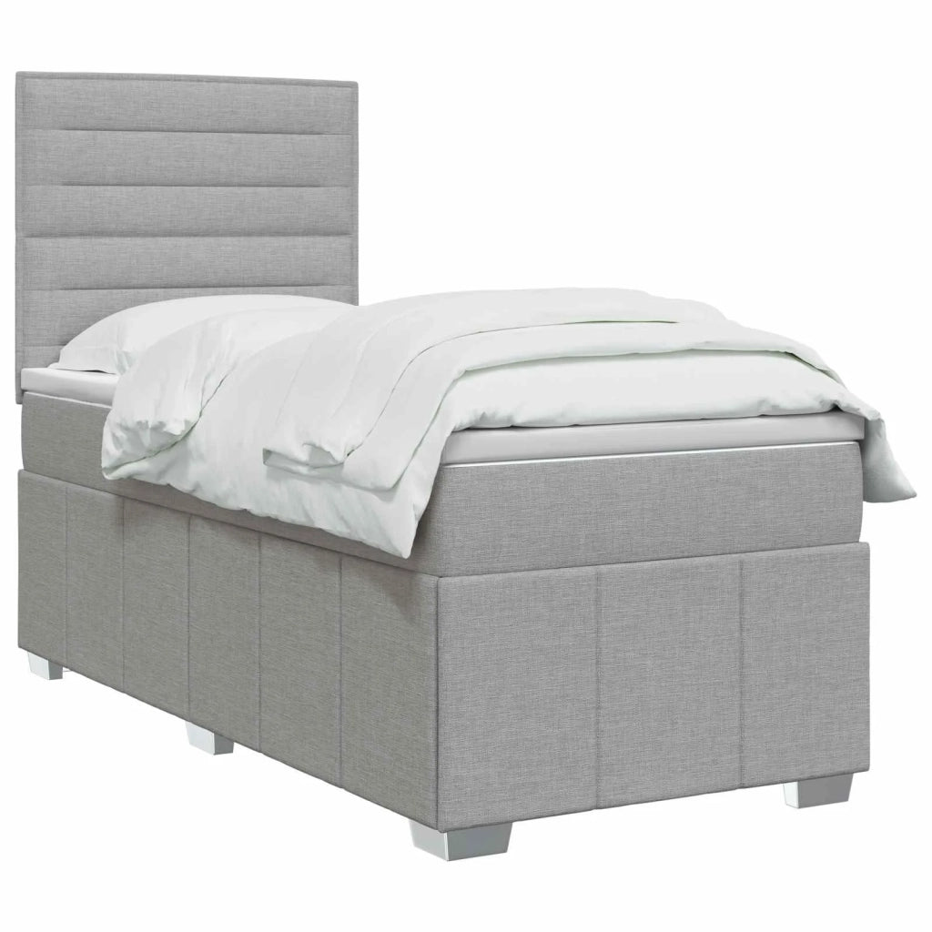 Letto box spring con materasso Grigio Chiaro 100 x 200 cm 3454064