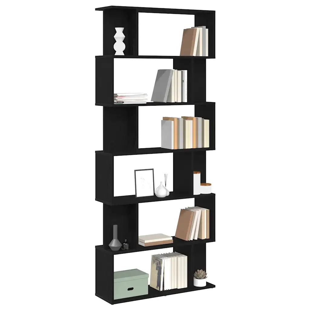 Libreria Rovere Nero 80x24x190,5 cm in Legno Multistrato