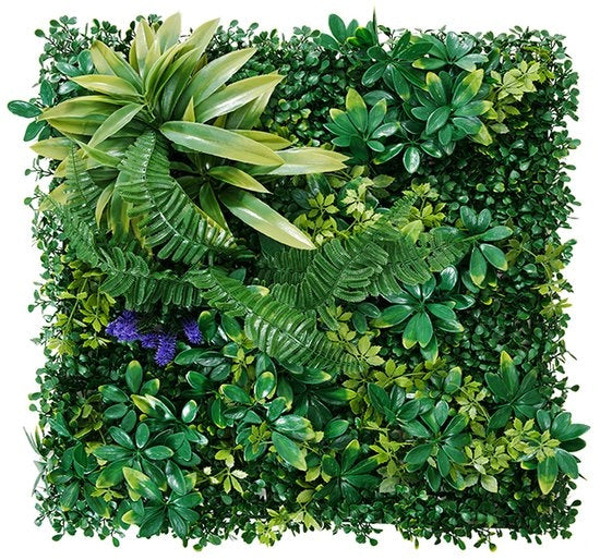 Pannelli di finto prato per parete, 8 pezzi, 50,8 x 50,8 cm, pannelli di finta siepe di tasso per decorazione interna ed esterna, schermo di privacía per giardino.