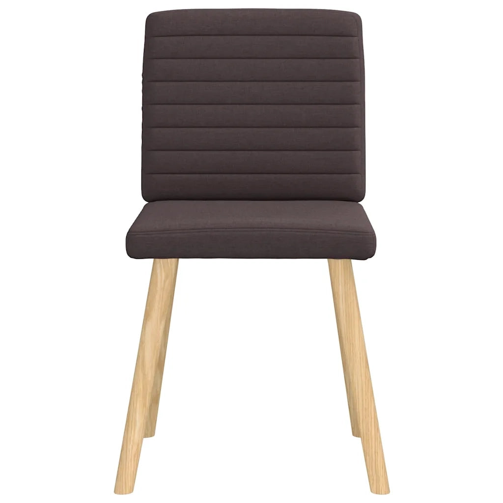 Sedie da Pranzo 4 pz Marrone Scuro in Tessuto 3315278