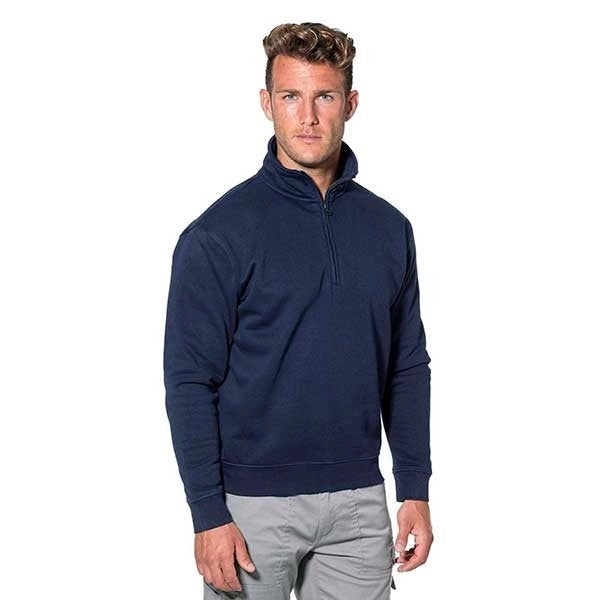 FELPA CON ZIP CORTA BLU Tg. XXL