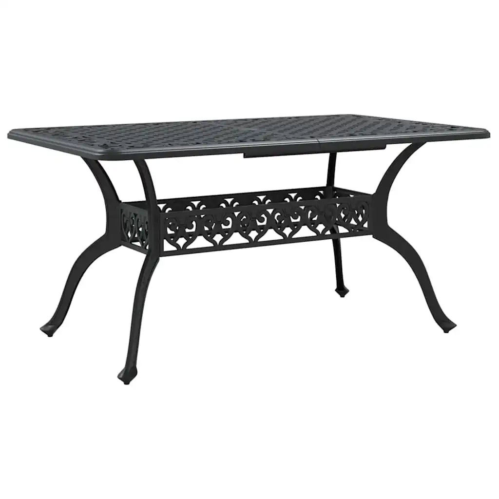 vidaXL Set da Pranzo per Giardino 7 pcs Nero Alluminio
