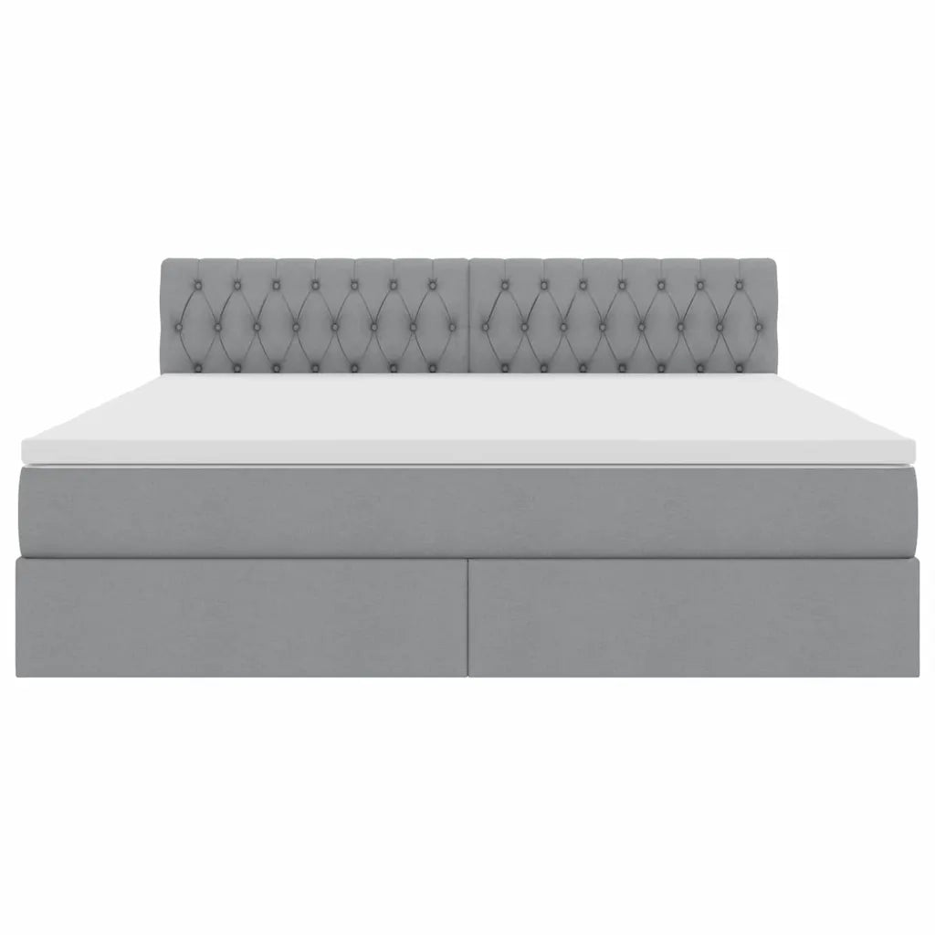 Letto con contenitore e LED Grigio chiaro 180 x 200 cm Tessuto 3371223