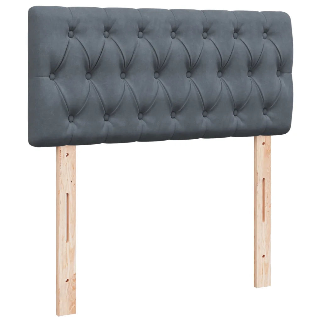 Giroletto a Molle con Materasso Grigio Scuro 90x190 cm Velluto