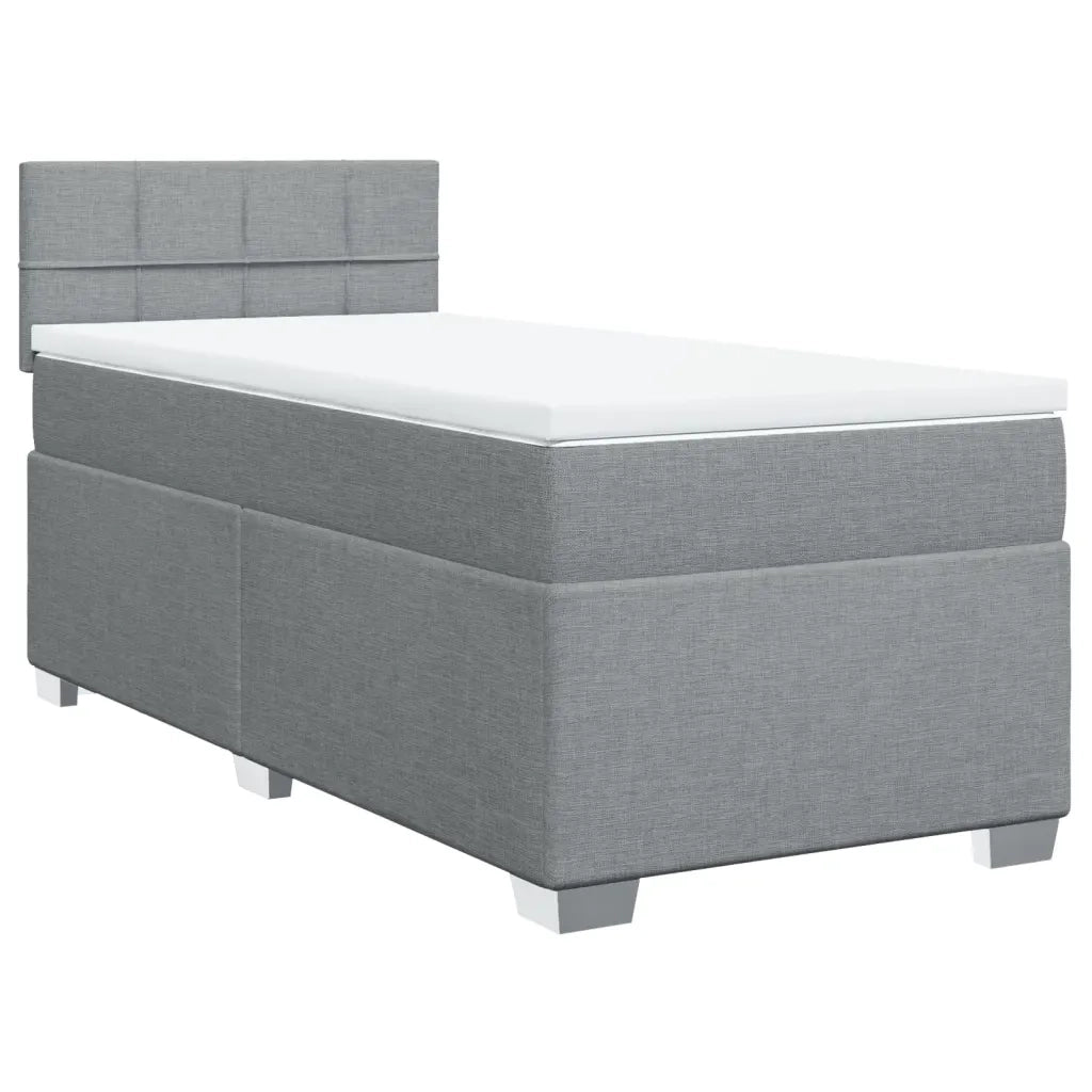 vidaXL Giroletto a Molle con Materasso Grigio Chiaro 90x190 cm Tessuto
