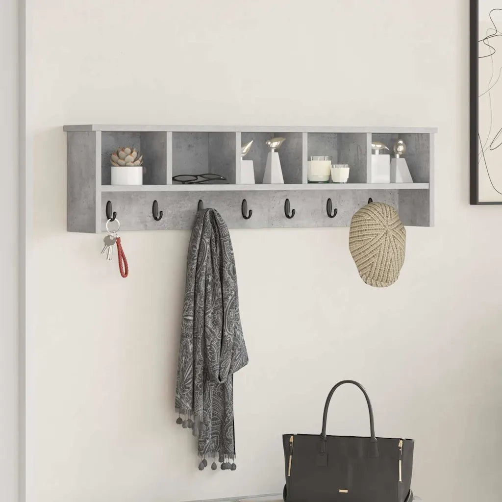 Appendiabiti a muro Grigio cemento 100 x 16 x 26 cm 874326