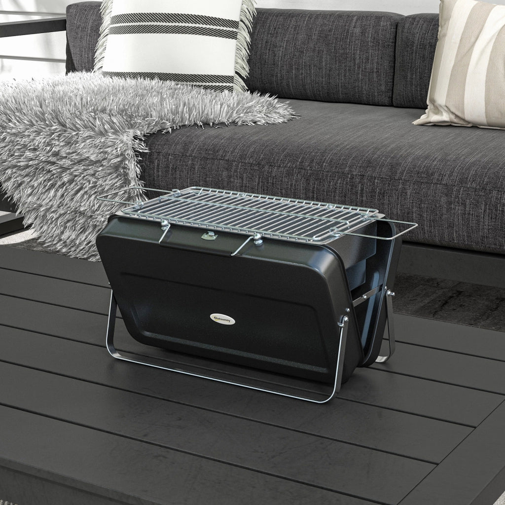 Barbecue portatile a carbone ¨C zephmum ¨C nero, pieghevole, per giardino