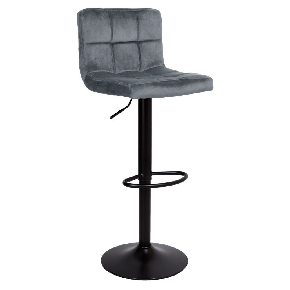 2x Sgabello regolabile Mosva colore grigio con gambe nere opache