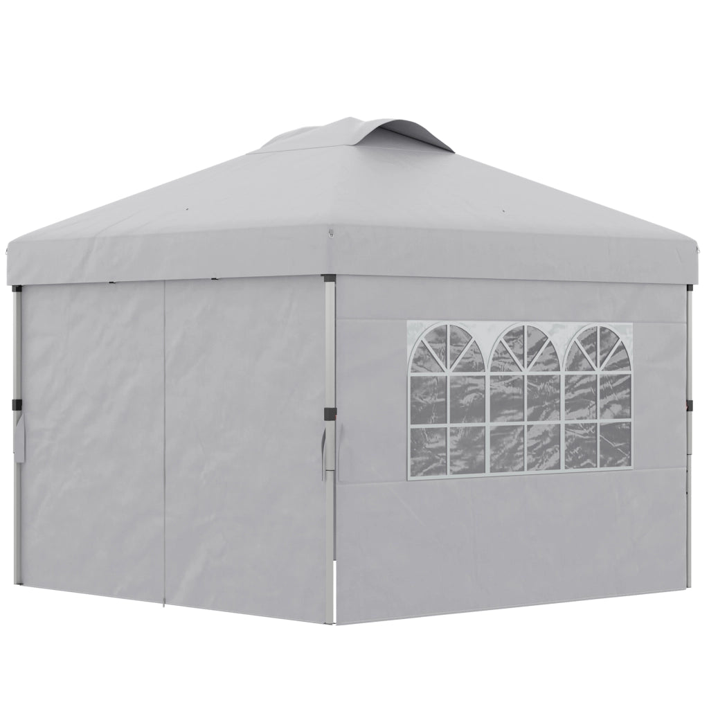 Tonnelle Barnum Pop-up Pieghevole 3x3 ¨C zephmum ¨C Grigio con Finestre e Ruote