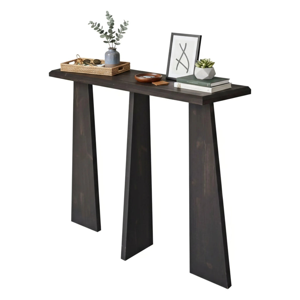 Consolle TomoeGozen, Tavolo multiuso, Mobiletto d'appoggio, Scrivania da corridoio, 100x28h83 cm, Antracite