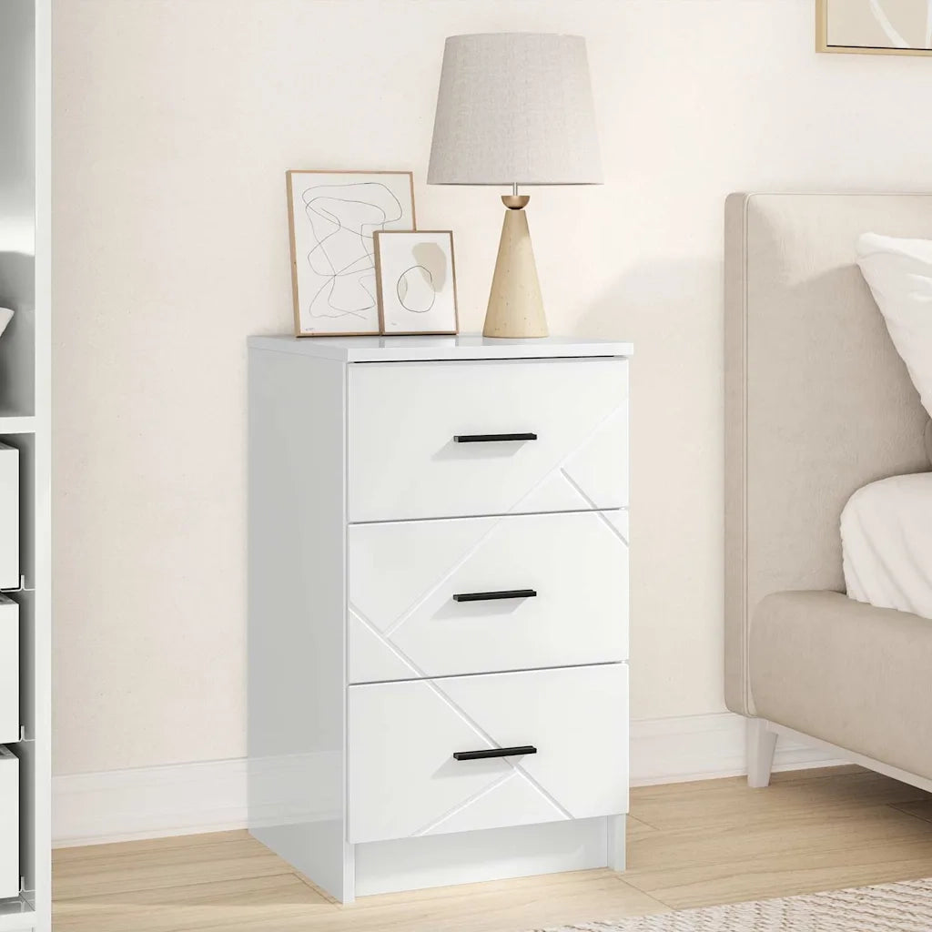 Armadio da Notte con cassetto Bianco lucido 38 x 38 x 66 cm 883378