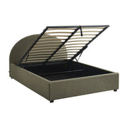Struttura letto con contenitore e testiera 140x190cm, imbottita
