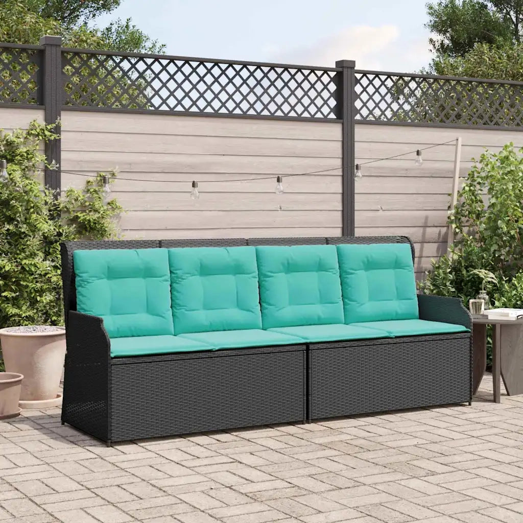Panchina da giardino Nero polyrattan 3394457