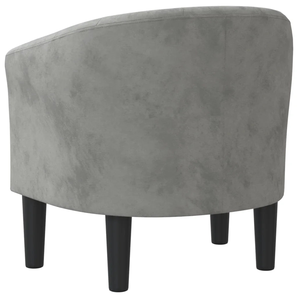 Divano Sedia-Poltrona Cabriolet Grigio Chiaro in Velluto 482387