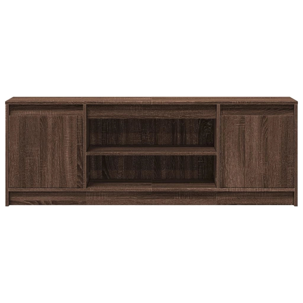 Mobile TV multimediale mensola TV credenza mobile TV per sala da pranzo soggiorno camera da letto con illuminazione a LED rovere 139,5 x 34 x 50 cm legno ingegnerizzato marrone 02_0026463