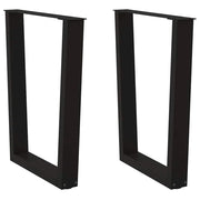 Set di 2 gambe moderne per tavolo da pranzo a forma di V 60 x 73 cm con guide regolabili in acciaio nero 02_0056928