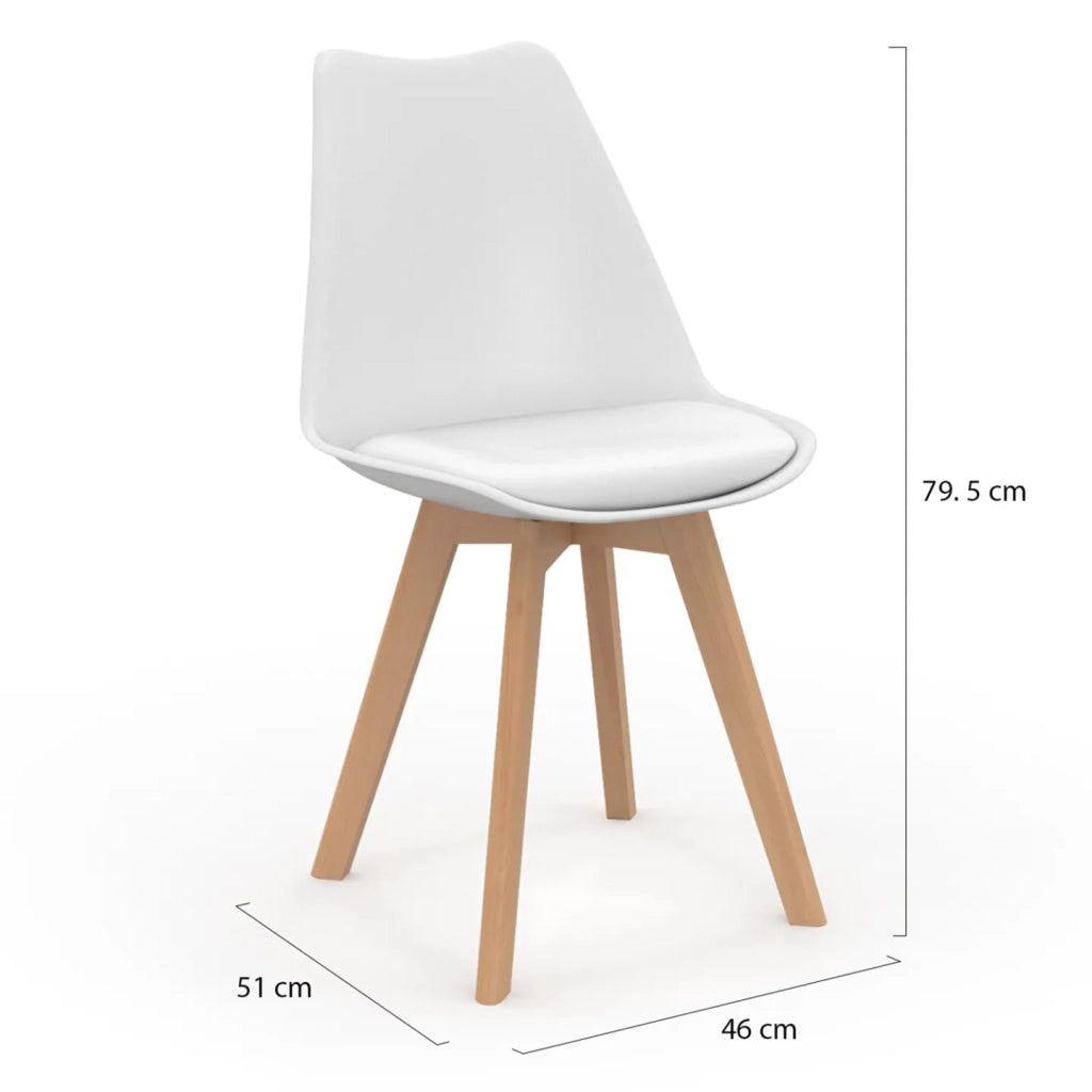 IDMarket - Set di 6 sedie scandinave SARA, mix di rosa pastello x2, grigio chiaro x2 e bianco x2