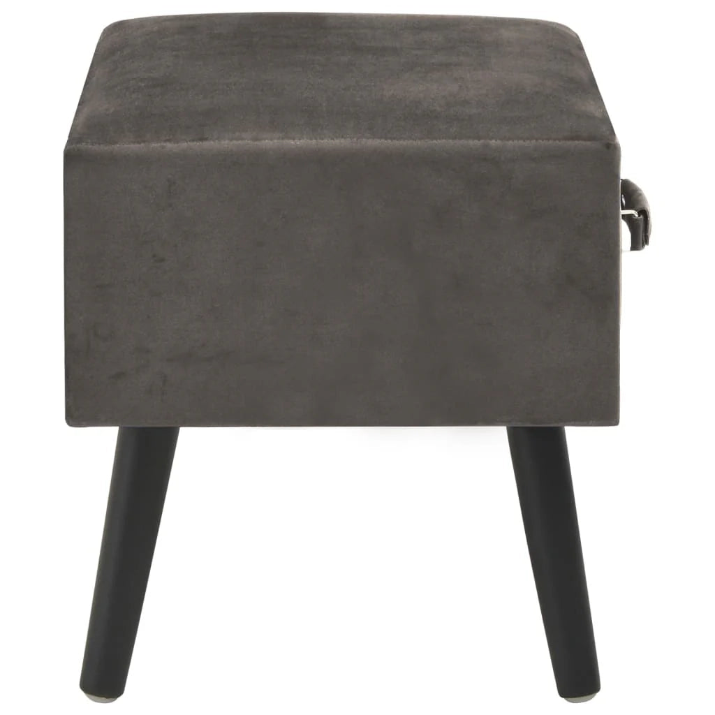 Comodino grigio cassettiera mobile da camera da letto 40x35x40 cm velluto 1402090