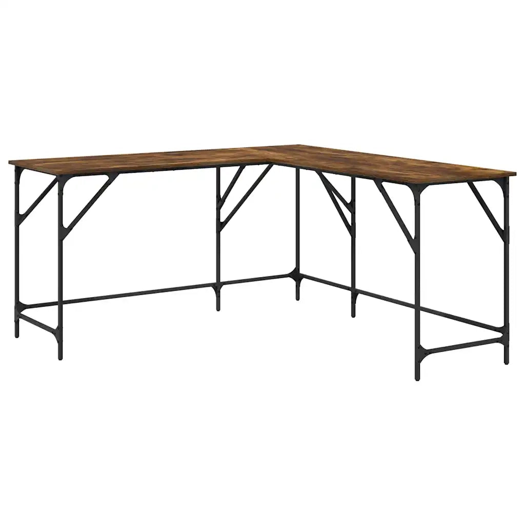 Scrivania Rovere Fumo 149x149x75 cm in Legno Multistrato 837584