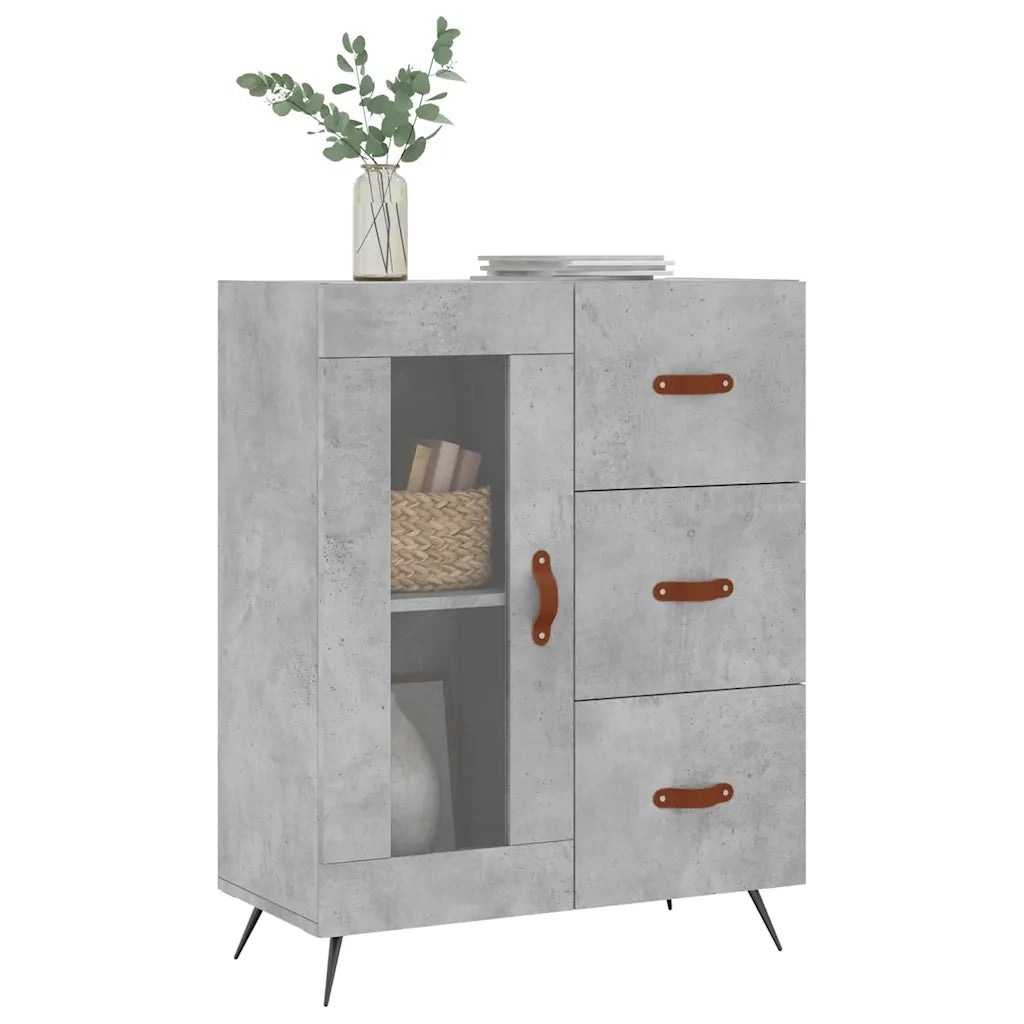 Credenza Grigio Cemento 69,5x34x90 cm in Legno Multistrato 828016