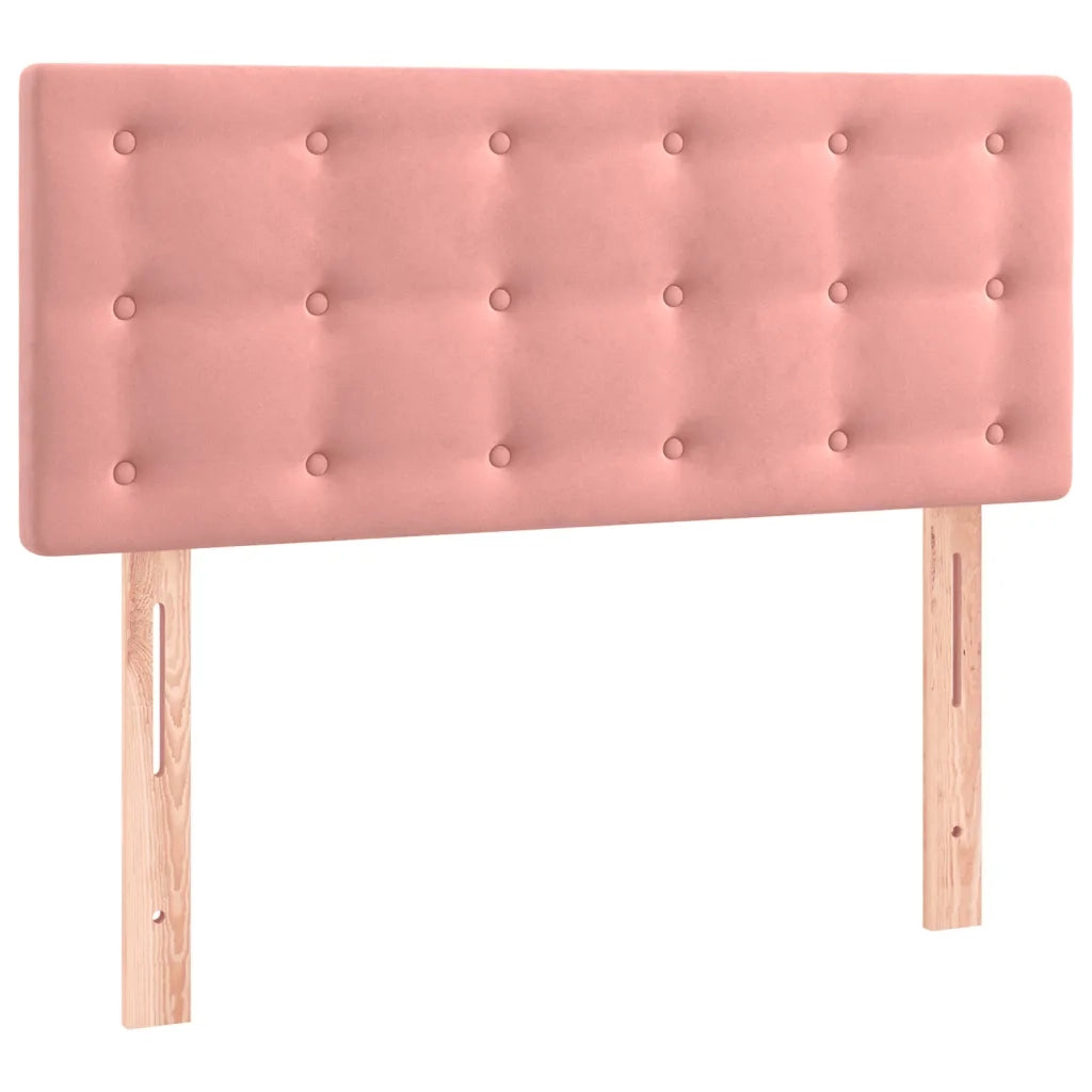 Giroletto a Molle con Materasso-Struttura Letto Rosa 90x200 cm in Velluto 672412