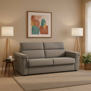 Tenna, Divano Letto 2 Posti Sfoderabile Made in Italy, 185x95 cm Grigio