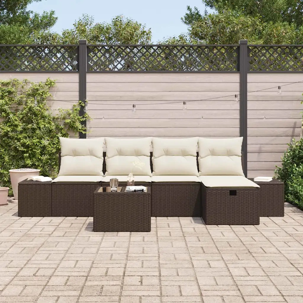 Set di divani con cuscino 6 pcs polyrattan