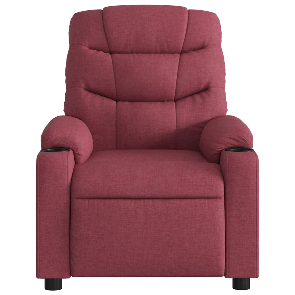 Poltrona | Sedia Relax Reclinabile in Tessuto Rosso Vino