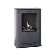 Stufa a bioetanolo Altidona, Camino a bioetanolo, Stufa ecologica, Riscaldatore senza canna fumaria, Made in Italy, 50x30 h68 cm, Grigio