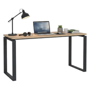 Scrivania Arignano, Scrittoio multiuso, Tavolo per ufficio porta PC, Piano di lavoro, 150x60 h76 cm, Rovere e Grigio