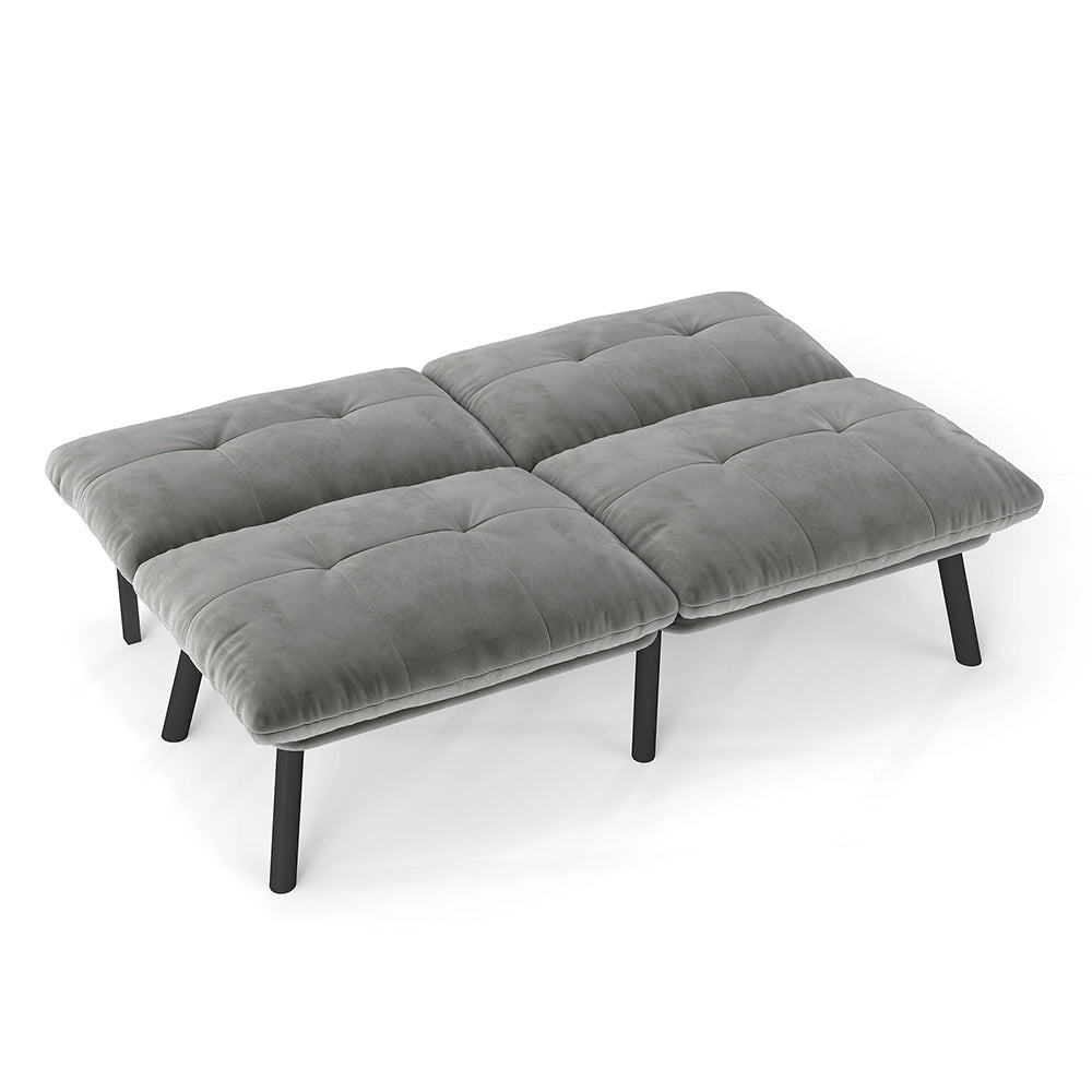 Divano letto - Xylo - 2 posti pieghevole grigio futon poco ingombrante