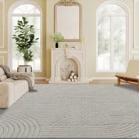 Tappeto in Stile Moderno, con Base Antiscivolo, Tessuto a Macchina, 230x160 cm, Grigio