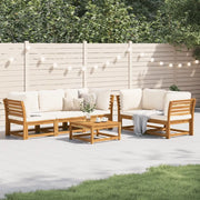Set Salotto da Giardino 6 pz con Cuscini in Massello di Acacia
