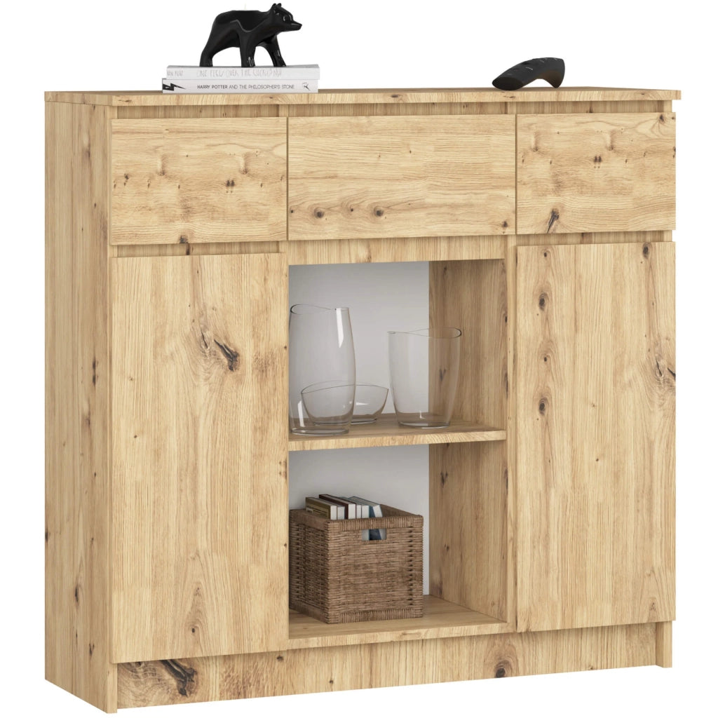 Cassettiera AKORD K100 Quercia Artigiana 101 cm 2 ante 3 cassetti 101x35x98 cm