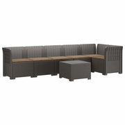 Divano da Giardino 6 Posti con Cuscini Aspetto Rattan PP 3444120