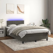 Letto a Molle con Materasso e LED Grigio Scuro 120x200 cm 3134514