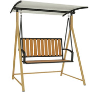 Dondolo da Giardino 2 Posti con Tettoia ¨C Xylo ¨C Metallo Beige 142x112x162 cm