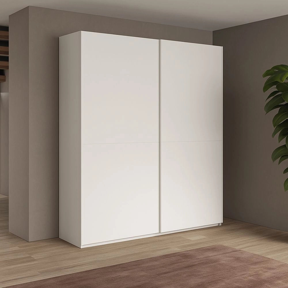 Armadio due ante scorrevoli bianco opaco Swing – 180x55x230H