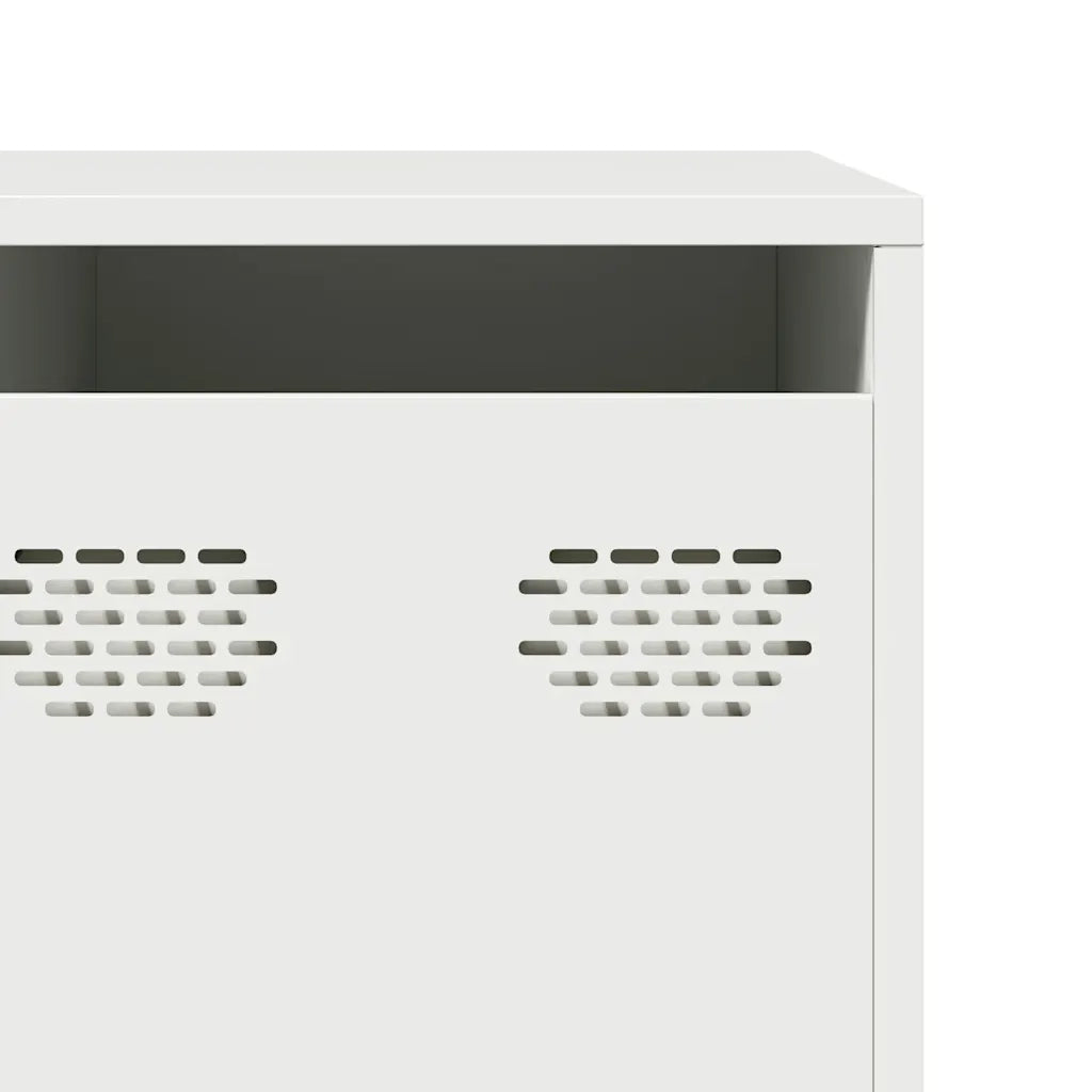 Mobile TV Bianco 202x39x43,5 cm in Acciaio Laminato a Freddo 3307154