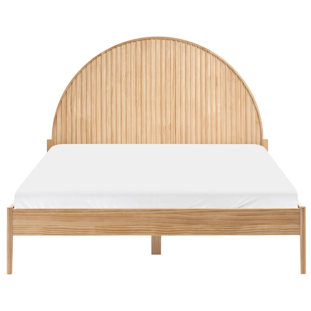 Letto in legno di pino marrone chiaro con rete da 160 x 200 cm finitura naturale stile scandinavo