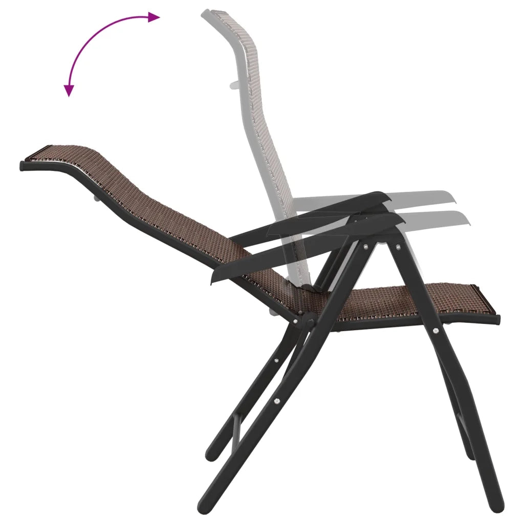 Sedie Pieghevoli da Giardino 4 pz Marroni in Polyrattan 3270608