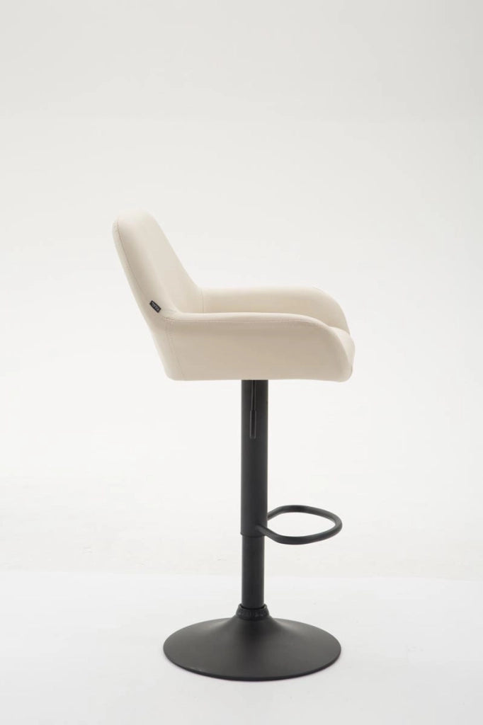 Sgabello Braga in similpelle crema,nero