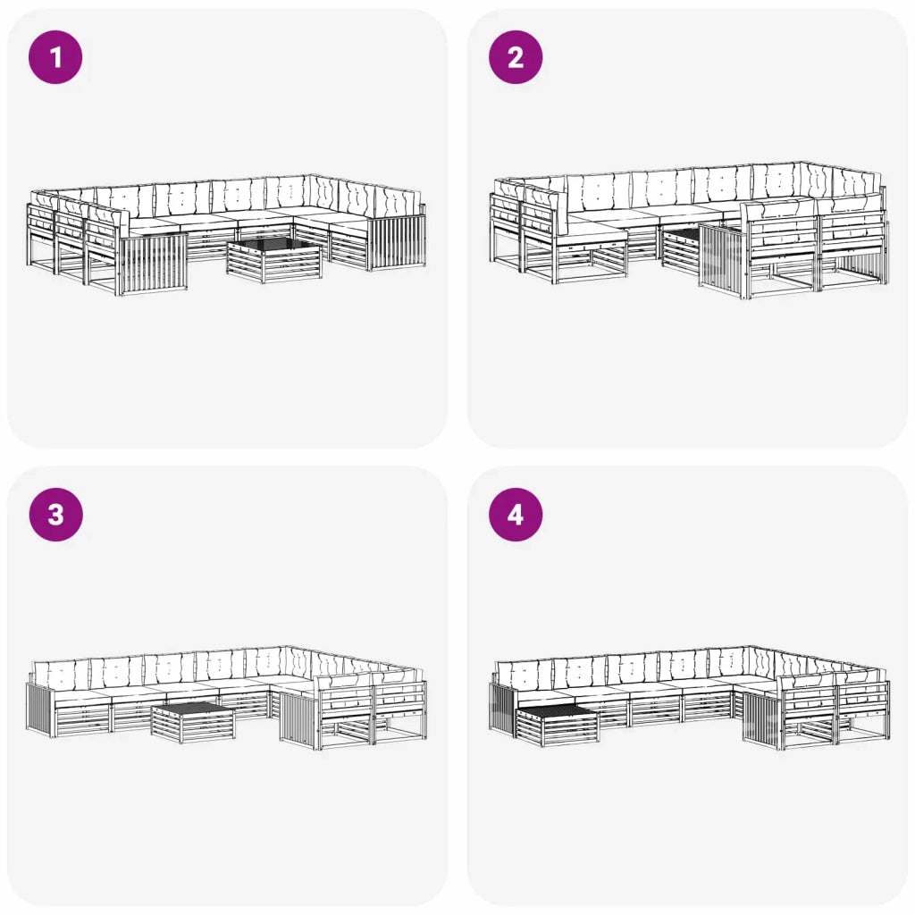 Set di divani da esterno 10 pcs Bianco e Beige 3391193