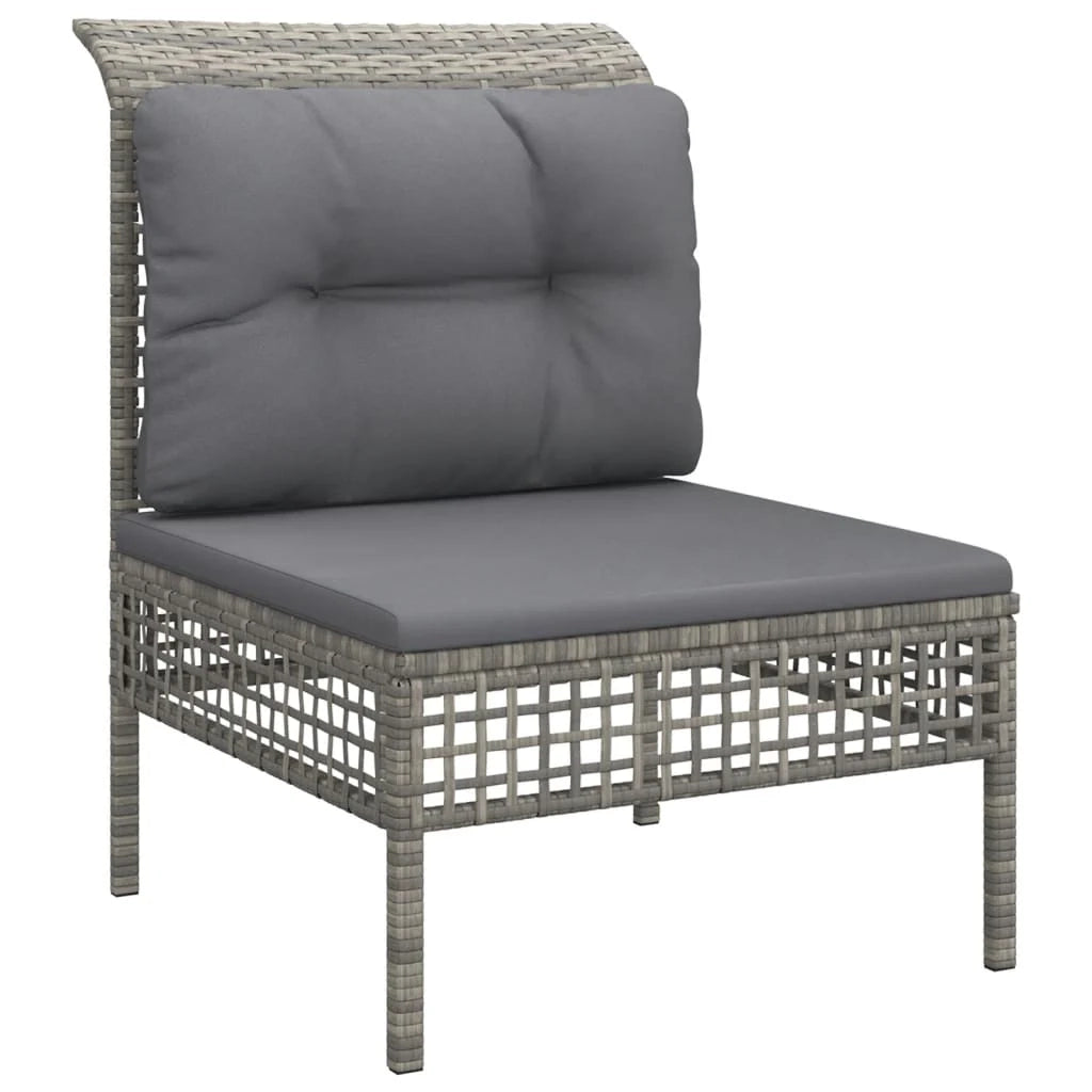 Set di mobili da giardino mobili da esterno 6 pezzi con cuscini resina intrecciata grigia 02_0016800