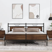 Giroletto senza Materaso in Metallo Rovere Marrone 200x200 cm