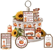 Scelta di Tavolo in Legno 16 pezzi Decorazione Autunno Zucca - Tavolo Decorativo Rustico - Tavolo in Legno Decorativo - Decorazione per la Tavola - Disegno Rustico - Diverse Dimensioni